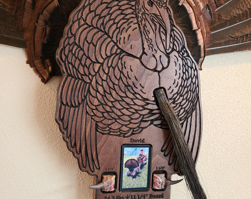 Personalized Turkey Plaque Tail Mount